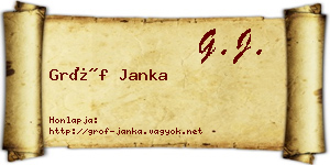 Gróf Janka névjegykártya